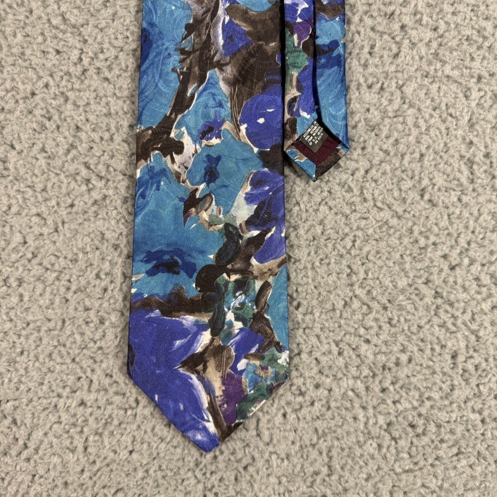 Manhattan Watercolor Floral Art Multicolor Men's Neck Tie